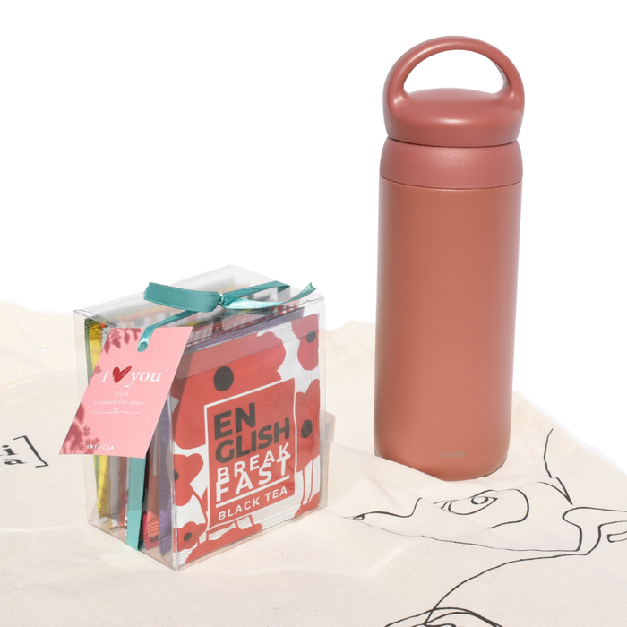 Tea Time To Go | Termo KINTO Day Off Tumbler + 12 pirámides + Tote bag