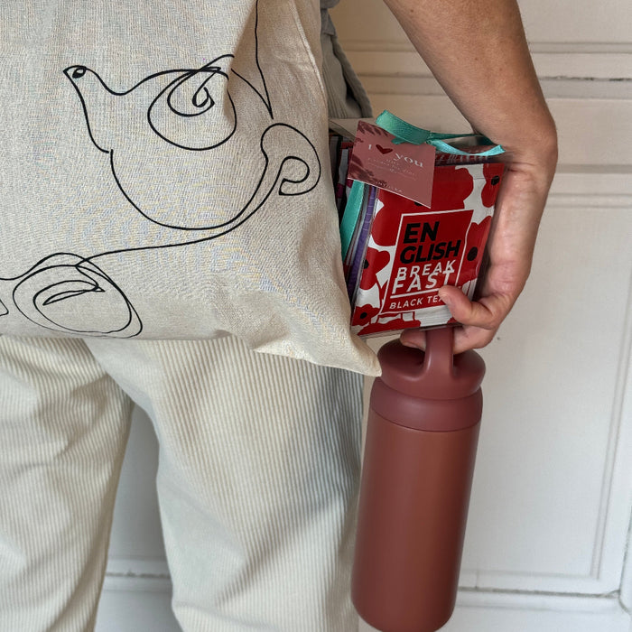 Tea Time To Go | Termo KINTO Day Off Tumbler + 12 pirámides + Tote bag