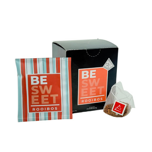 infusion de rooibos y vaninilla - sin teina - 10 piramides - caja - sobre - saquito