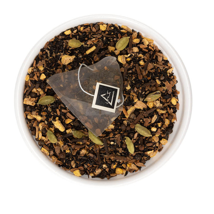 Buena Vibra Chai - Té negro con canela, jengibre y cardamomo - 10 piramides -  saquito
