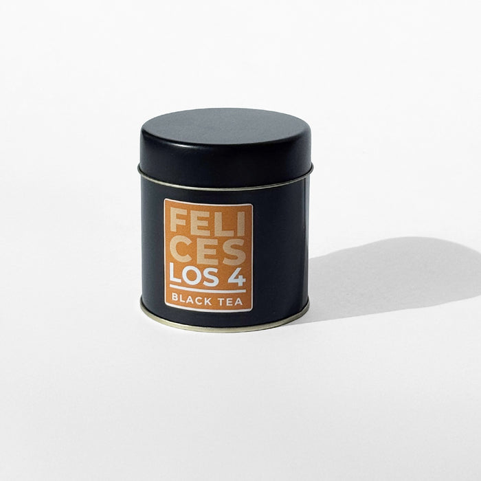 Felices Los 4 - Té Negro con Frutos Rojos, Ciruelas y Chocolate - lata mediana - hebras - adelante