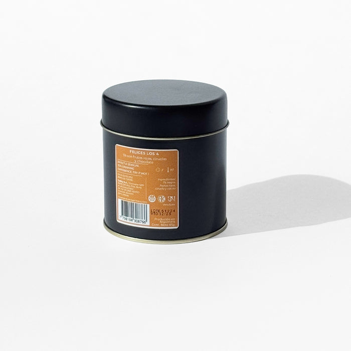 Felices Los 4 - Té Negro con Frutos Rojos, Ciruelas y Chocolate - lata mediana - hebras - atrás