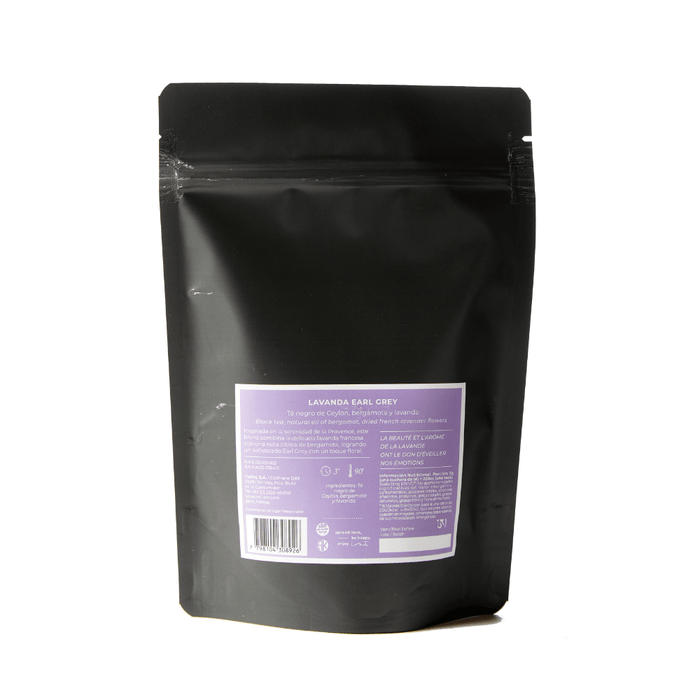 Earl Grey Lavanda - Té negro de Ceylon, bergamota y lavanda - doypack - atras