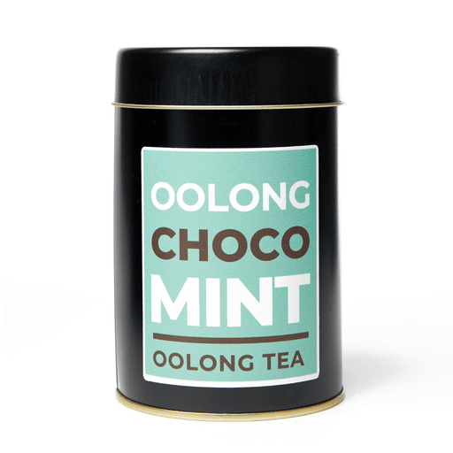 Oolong Choco Mint - Té Oolong, cacao, hibiscos, ginseng, menta, polvo de kombucha - lata 80gr - adelante