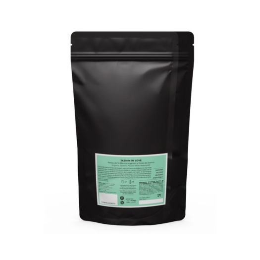 Perlas de té blanco orgánico y flores de Jazmín - doypack 62gr - hebras - atrás