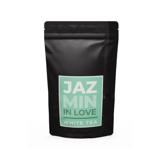 Perlas de té blanco orgánico y flores de Jazmín - doypack 62gr - hebras - adelante