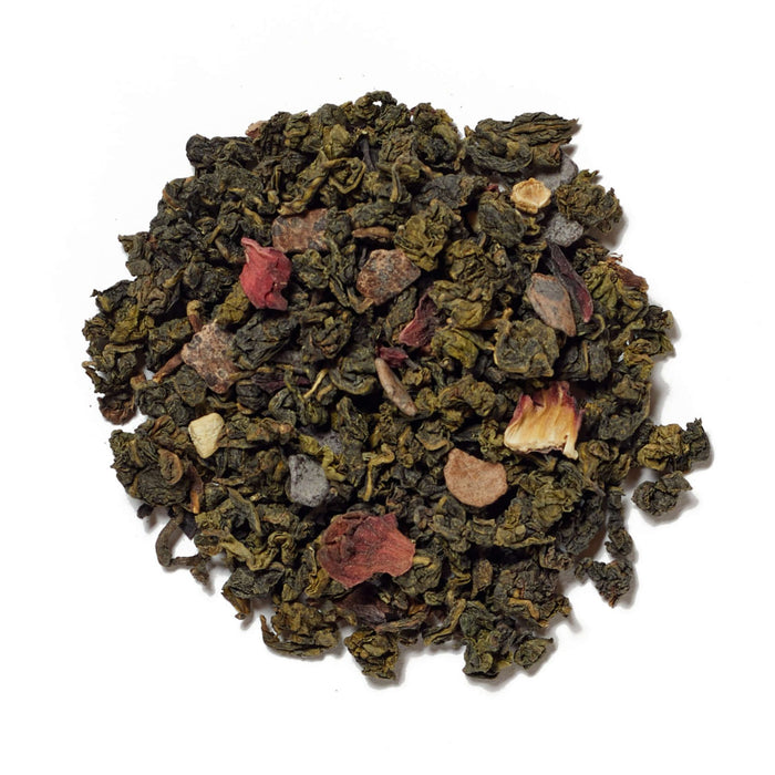 Oolong Choco Mint - Té Oolong, cacao, hibiscos, ginseng, menta, polvo de kombucha - hebras
