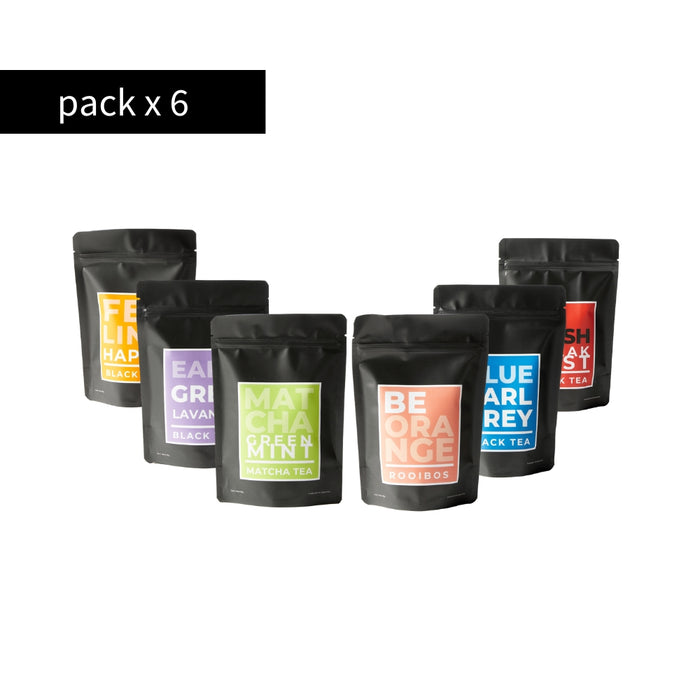 Pack - Combo - Té negro - Té verde - Té blanco - Infusiones - hebras - doypack