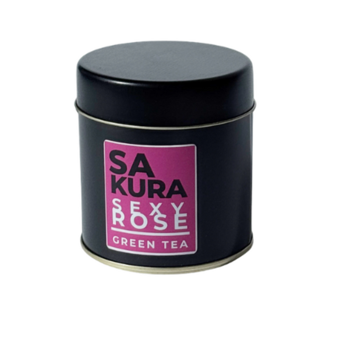 Té verde Sencha con cerezas y pétalos de rosa - hebras- lata- 45gr
