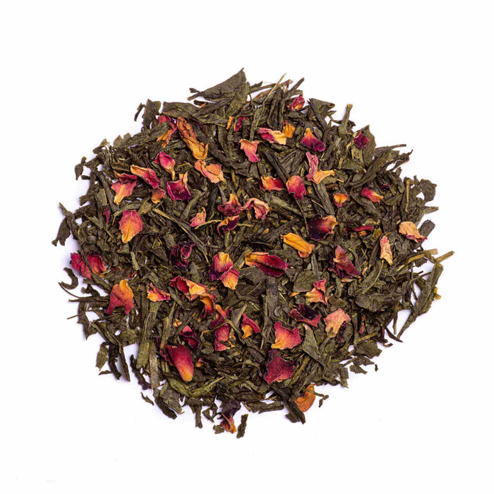 Sakura Sexy Rose - Té verde Sencha con cerezas y pétalos de rosa - doypack 62 gr - hebras - sueltas