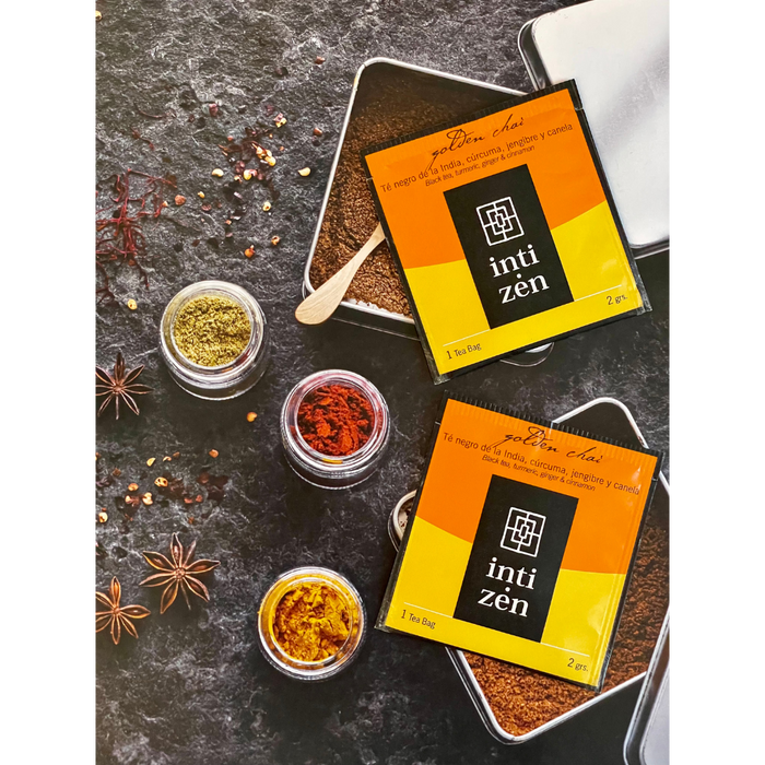 Golden Chai - Té negro de la India, cúrcuma, jengibre y canela.