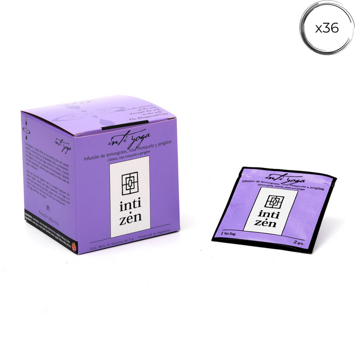Inti Yoga - 36 saquitos - Infusión de lemongrass, rosa mosqueta y jengibre